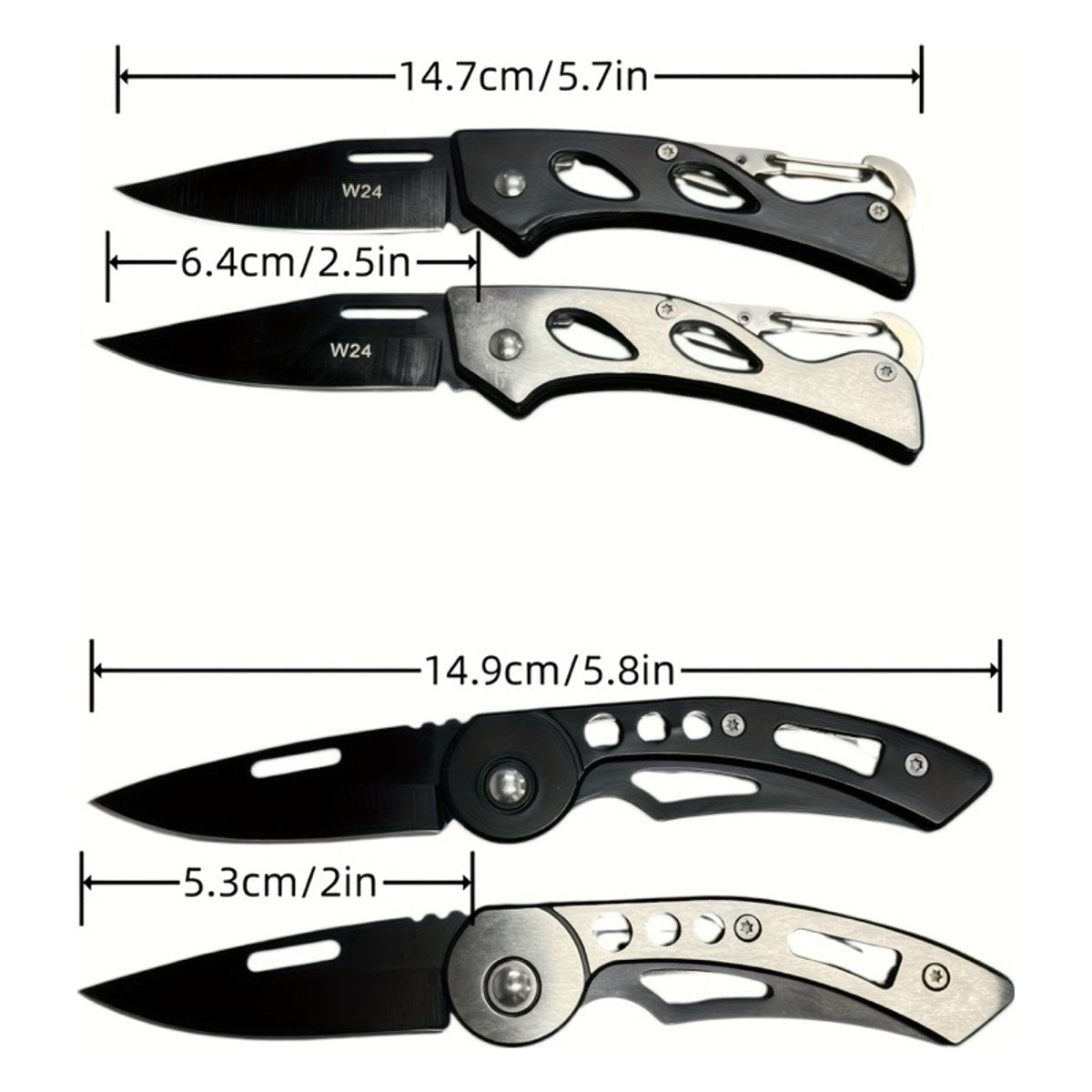 Atisen - Silver & Black Small Knife
