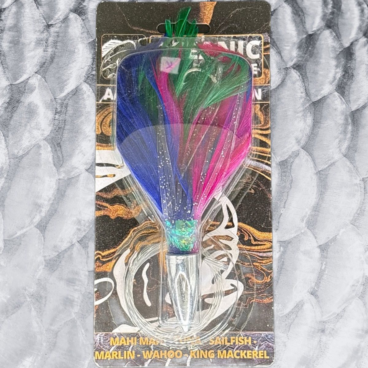 Mahi Feather 6” Pink Blue Green