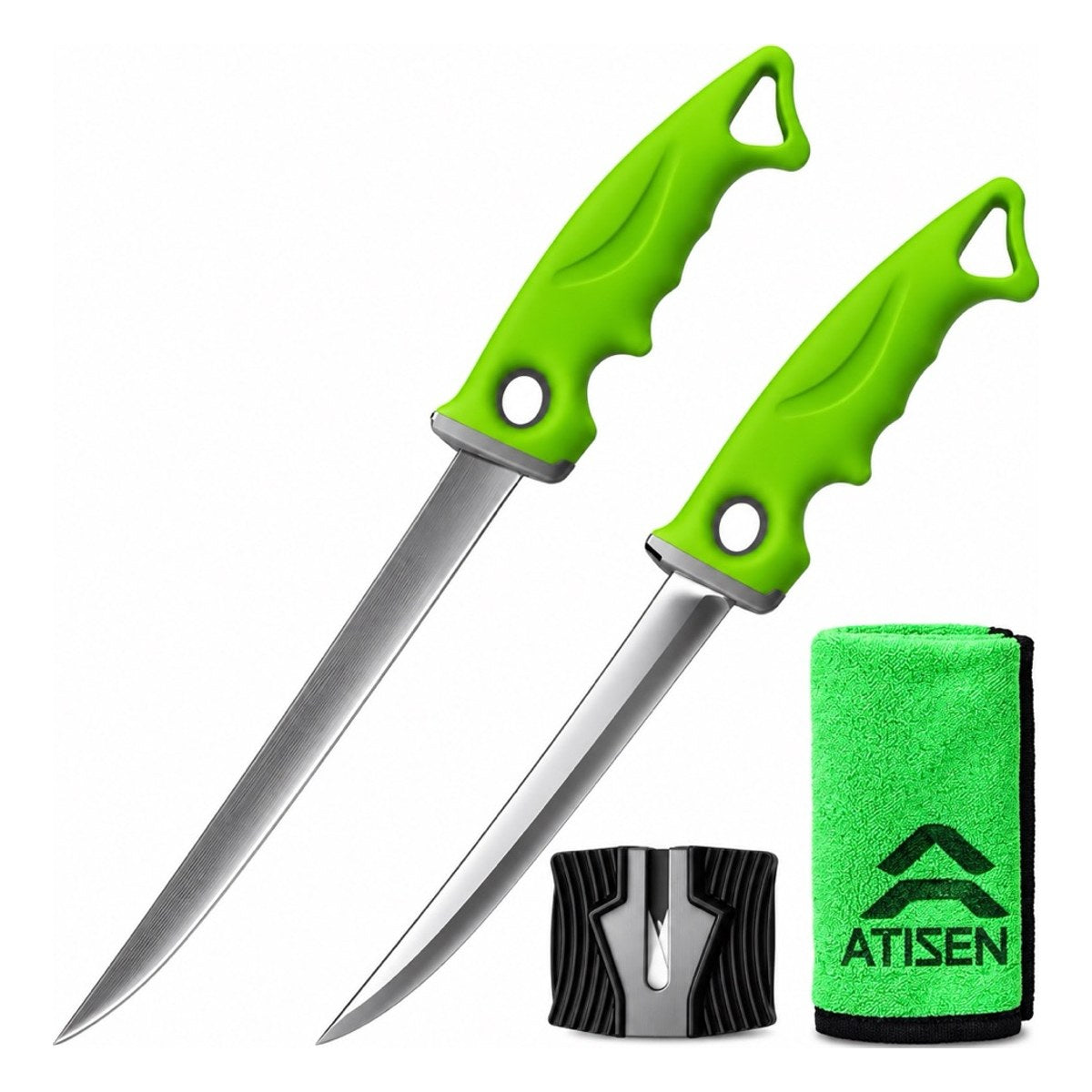 Atisen - 888 Green 7-inch & 6-inch Double Knife Set