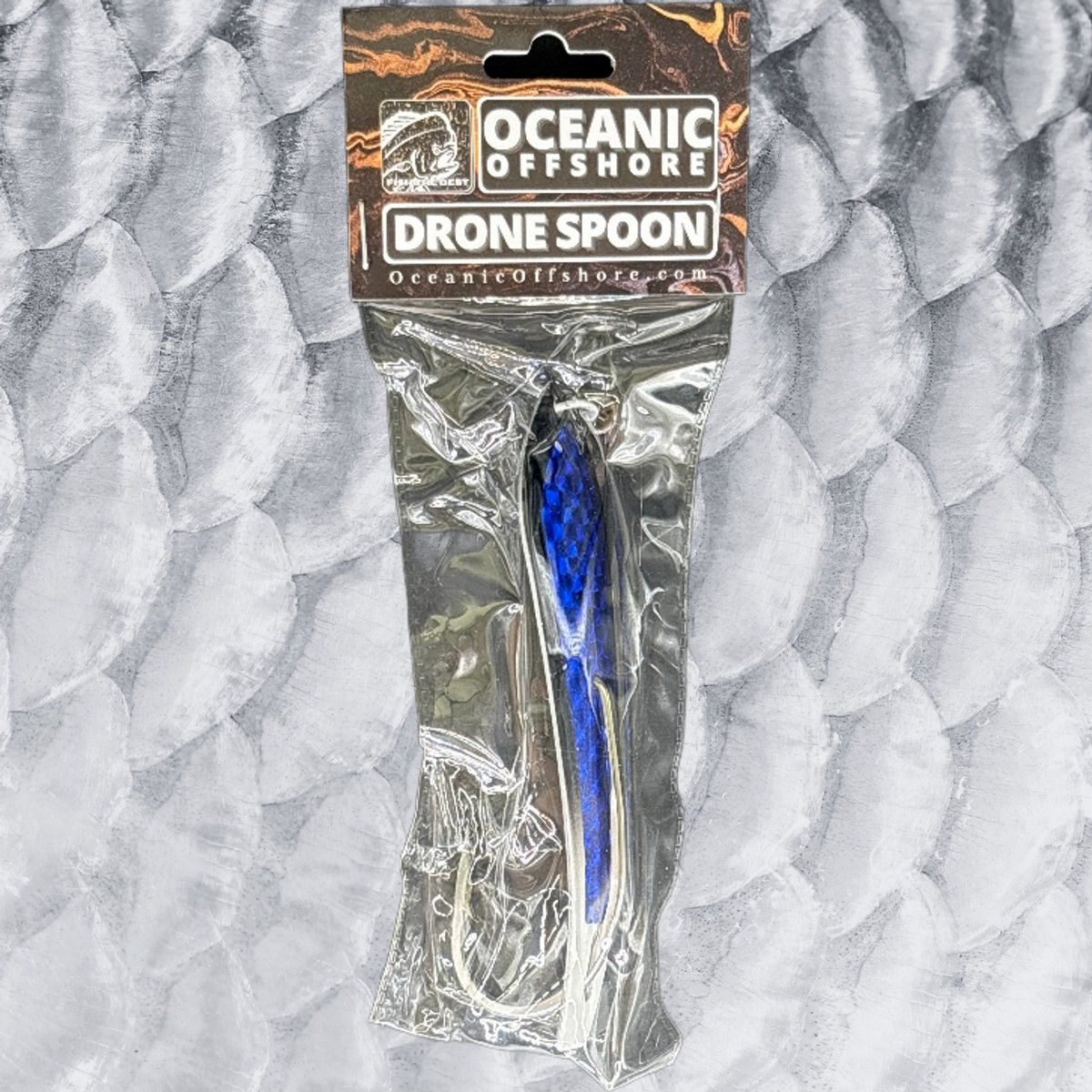 50 Blue on Silver Drone Spoon