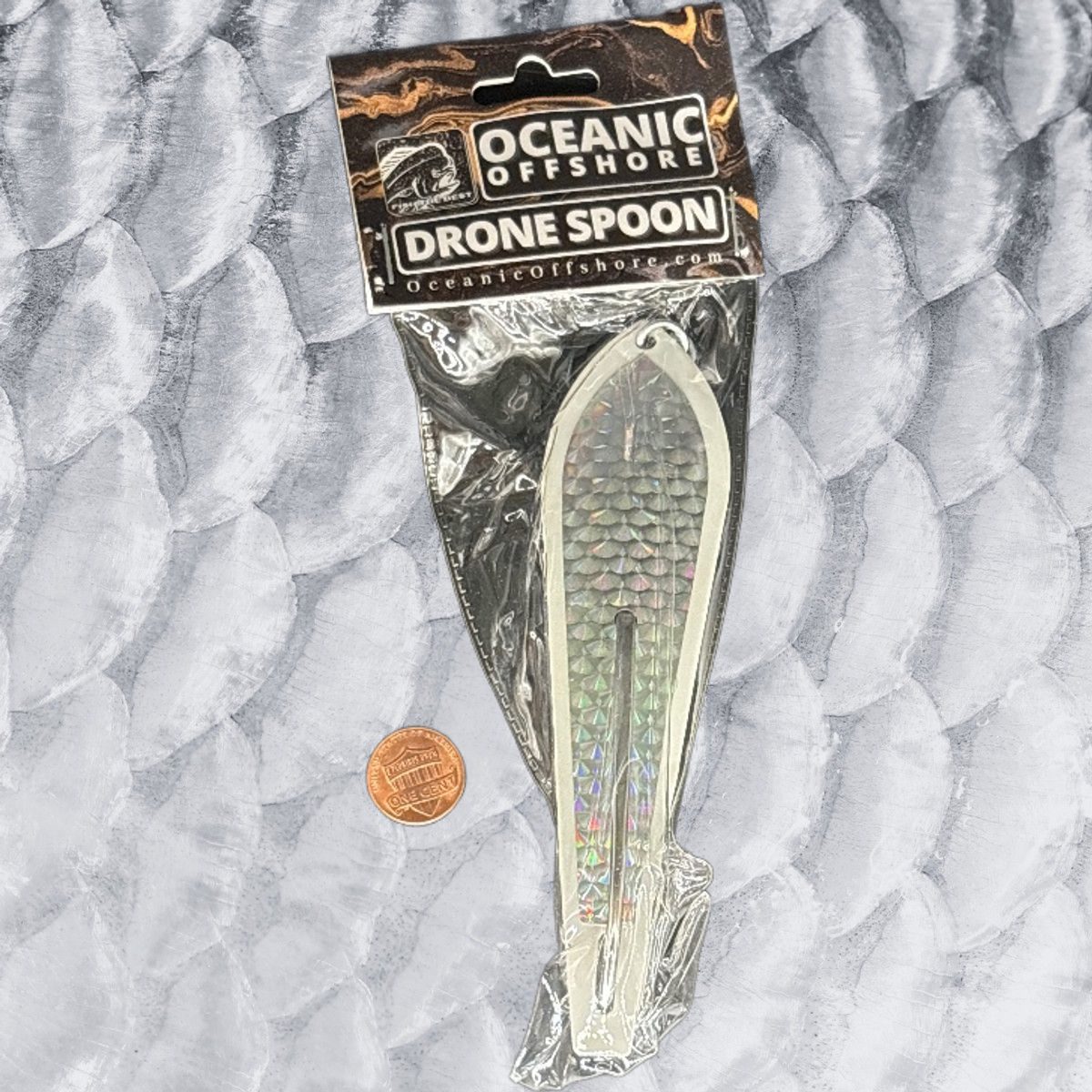 55 Silver on White Drone Spoon