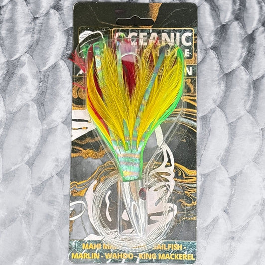 Mahi Feather 6” Red Yellow Green